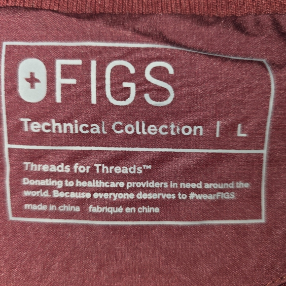 FIGS Sydney Scrub Jacket Maroon Women’s L Technical Collection - Picture 5 of 16
